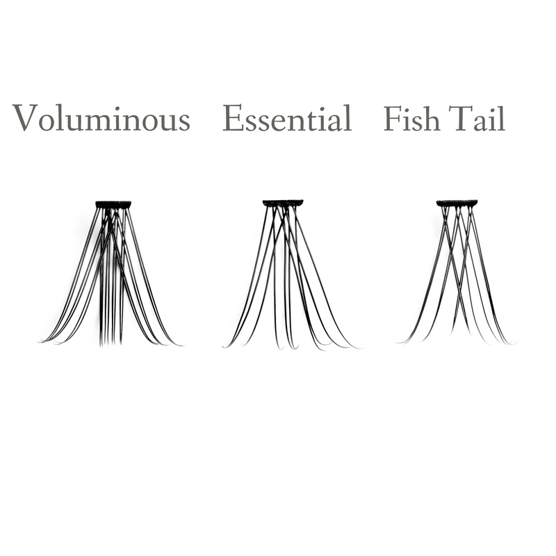 Set of Individual Eyelashes - Fishtail Style